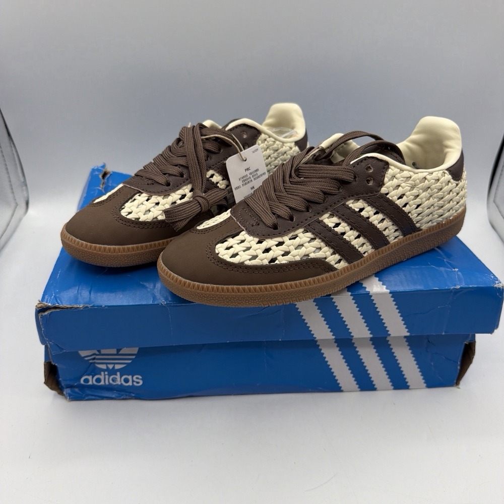 Adidas Samba OG Basketweave Cream White Earth Strata Womens 5